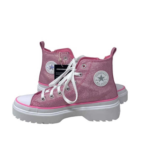 Converse Chuck Taylor Lugged Lift Pink Canvas Kids Women's High Sneaker A05230C - Picture 6 of 10